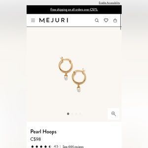 Mejuri hoop with pearl drop *only one*